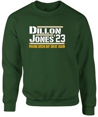 Aaron Jones AJ Dillon Green Bay Packers 23 CREW HOODED SWEATSHIRT