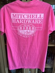 New Bern NC S Tee Shirt Mitchell Hardware Comfort Colors neon pink
