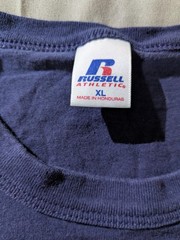 Vintage Russell Athletic Shirt Mens XL Navy Blue Solid Crewneck Blank T-Shirt