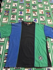 90s Starter Flip Side Colorblock Black Blue Green XL Crew Neck Logo T-Shirt