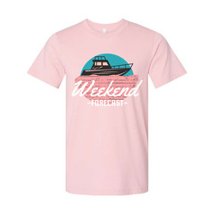Weekend Forecast Boat Graphic T Shirt For Unisex Casual Wear Featuring Nautical