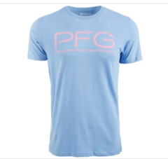 Columbia Men’s Pfg Hooks Short Sleeve T-shirt – Light Blue Size XXL