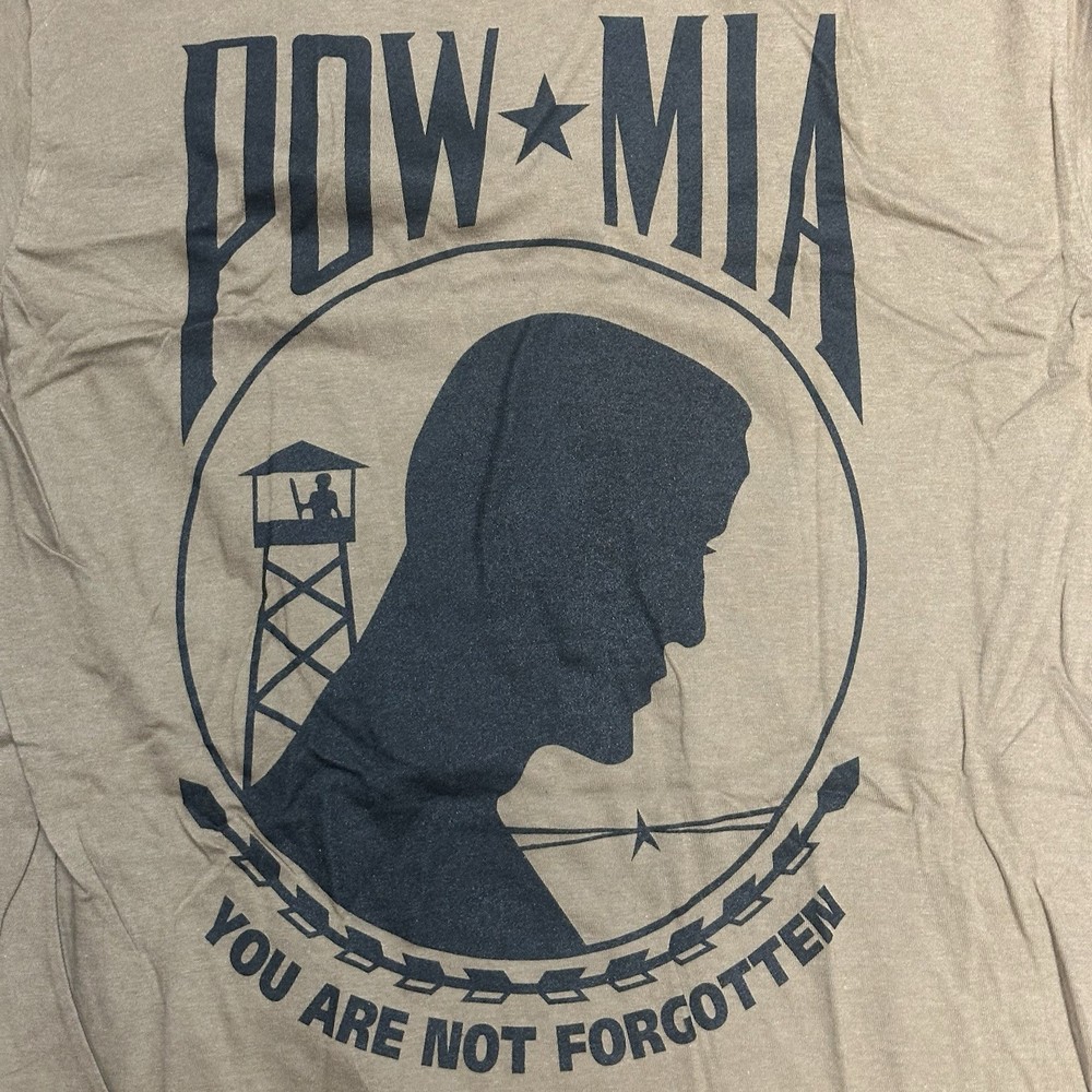 Khaki Military Shirt Mens “POW MIA” Size Small