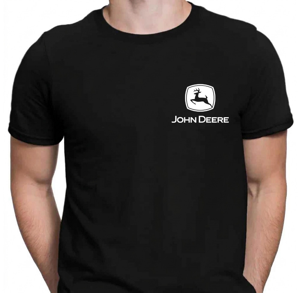 John Deere T-Shirt Men’s Graphic Logo Tee Casual Cotton Black