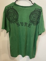 Sure Original Back to Basic Green Vintage Graphic T-Shirt Possibly Size L Large