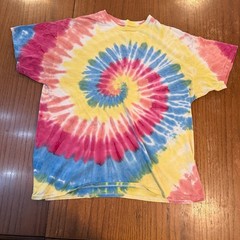 Tie Dye Spiral T-Shirt XL Multicolor Rainbow Festival Hippie Cotton Tee