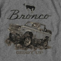 Joe Blow T’s Ford Bronco Men’s T-Shirt Gray Giddy Up 1st Gen Official Licensed