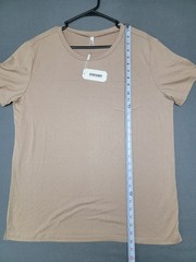 NWT~COOFANDY Men’s T Shirt Short Sleeve Crew Neck Tee Shirt LARGE 1-Pocket BEIGE