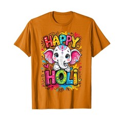 Happy Holi Kids Boys Toddler Girl India Hindu Color Elephant T-Shirt