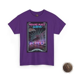 Miami Mall Aliens T-Shirt For Men & Women, Shadow Aliens Art Deco Neon 2024 Tee
