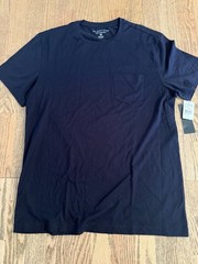 The Men’s Store at Bloomingdales Solid T Shirt Men’s top M True Navy cotton