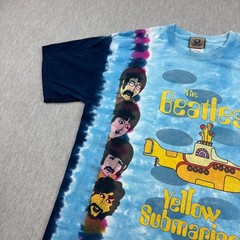 Vintage The Beatles T Shirt Mens Medium Blue Yellow Submarine Tie Dye 90s