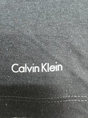 Calvin Klein Men’s Black Logo V-Neck T-Shirt Size LG Regular
