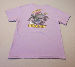 ALAB Shark on a Skateboard Purple Tee T-Shirt Size L Short Sleeve Distressed