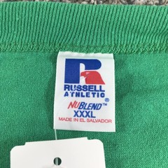 Vintage Russell Athletic Shirt Mens 3XL Green NuBlend Short Sleeve Tee Blank