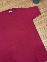 Vintage 90s BVD Men’s Medium Maroon Red Blank Single Stitch Pocket T Shirt