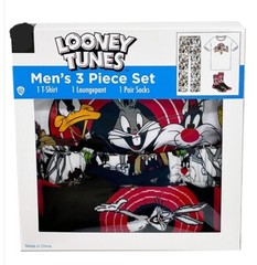 WB LOONEY TUNES 3 PIECE MEN’S SET (T-shirt, Loungepant & 1 pair socks) SZ XL