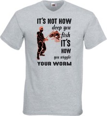 Fishing Wiggle Your Worm Humour Novelty T Shirt Various Colours And Sizes