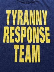 Vintage 2000s Tyranny Response Team T-Shirt Navy Size 2XL Double Sided Y2K
