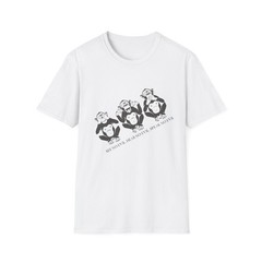 Three Wise Monkeys T-Shirt Funny Graphic Tee See No Evil Hear No Evil Unisex