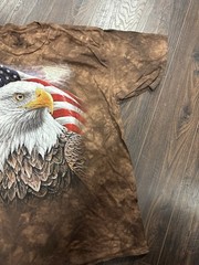 The Mountain Mens 2XL Bald Eagle American Flag Tie Dye T-Shirt Skagway Alaska