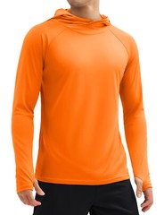 Mens UPF 50+ Sun Protection Shirts Quick Dry Long Sleeve Rash Guard Hoodie Shirt