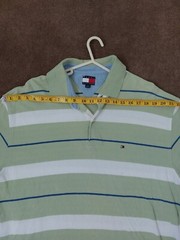 TOMMY HILFIGER XL XG GREEN WHITE BLUE POLO SHIRT VERY GOOD USED CONDITION