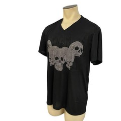 INC Skull T Shirt Mens XL Silver Beaded Skeleton Goth Halloween Horror Party