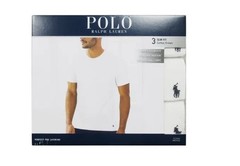 3 POLO RALPH LAUREN S M L XL SLIM FIT COTTON BLACK WHITE NAVY CREW NECK T SHIRTS