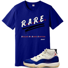Fdatt shirt to match Retro Jordan 11 Rare Air Sail/Deep Royal blue/Red