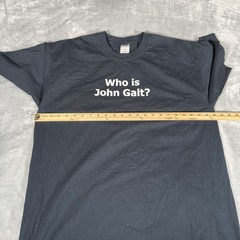 Vintage Who Is John Galt T Shirt Mens XL Crewneck Faded Black Y2K