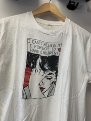 VTG 80s Roy Lichtenstein “I Can’t Believe I Forgot To Have Kids” T Shirt XL