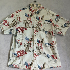 Red Head Men’s Large Patriotic Button Up Shirt American Eagle Liberty Cotton