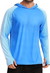 Men’s UPF 50+ Sun Protection Hoodie Shirt Rash Guard Shirt UV Fishing Outdoor