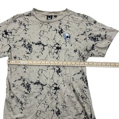 WXYZ Size XL Men’s Short Sleeve Shirt Skull Crystal Wash Tie Dye Beige