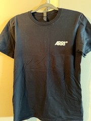 ARRI Anvil Lightweight Black 100% Cotton T-Shirt ARRI Logo Front & Back Small