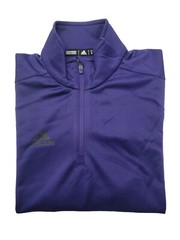 adidas Game Built Short Sleeve Quarter-Zip Top Mens Multi-Sport Purple/Black 2XL