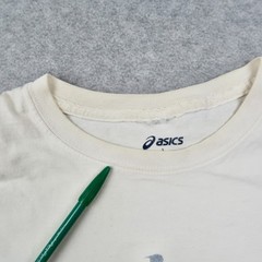 Vintage Y2K ASICS T Shirt L White Short Sleeve Sound Mind Sound Body Graphic