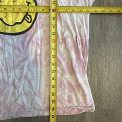 Nirvana Happy Face Graphic T-shirt Unisex XL Pink Tie Dye Distressed