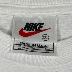 Nike T-Shirt Mens XXL White Blue Swoosh Vintage 90s Made in USA Streetwear Tee