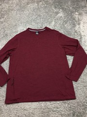 Members Mark Tech Crew Shirt Mens Size Red Maroon Long Sleeve