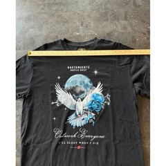 Hasta Muerte Hustle Daily Outwork Everyone Graphic Tee Black XL Dove Rose Moon