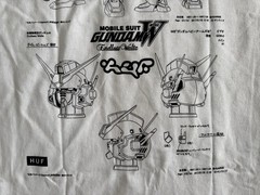2x HUF Mobile Suit Gundam Wing Deathscythe Heavy Arms Schematics T-Shirt Medium