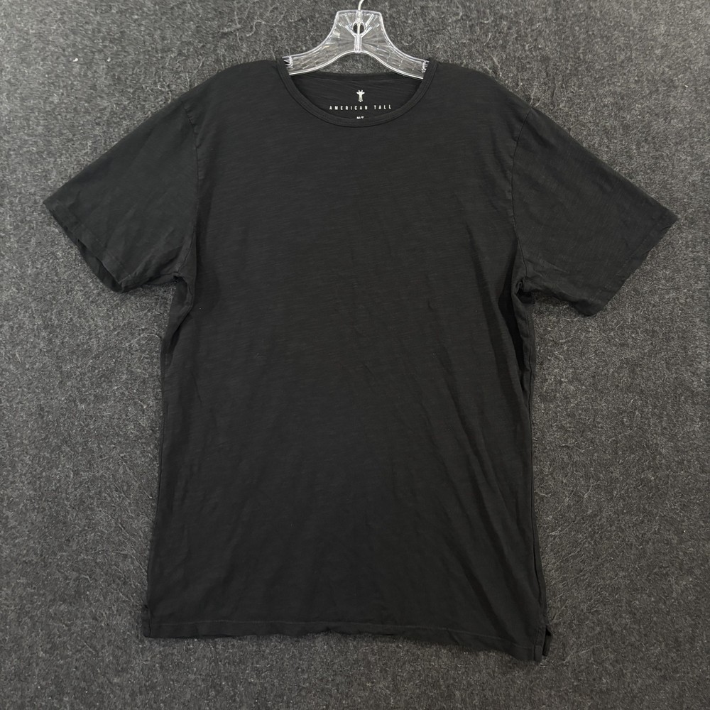 American Tall Slub Shirt Men’s Medium MT Black Solid Cotton Crewneck Tee Soft