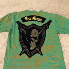 Mecca True Master T-shirt SS AOP 2-Sided Green Black Gold Skull Pirate Mens 2XL