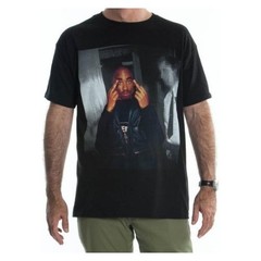 Tupac Shakur Cop the Bird Black Mens T-Shirt 2Pac Rap Hip Hop Tee S-2XL NWT