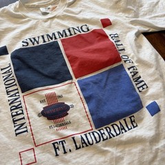 Vintage Swimming Hall Of Fame Shirt Mens Large Ft Lauderdale Cotton Exchange USA