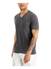 Alfani T-Shirt Mens Small Black/White V-Neck Cotton Blend Short Sleeve