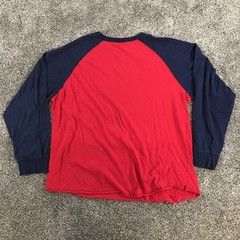 Vintage Polo By Ralph Lauren T Shirt Mens 2XL Red Navy Raglan Long Sleeve Tee
