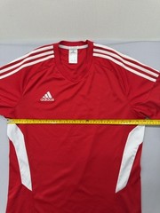 Adidas Jersey Red Soccer Climalite L Athletic Fit Moisture Wicking